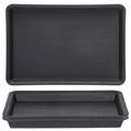 3 Packs Plant Saucers Rectangular, 15x11x1.2 Inch Heavy Plastic Plant Saucer Drip Tray, Flower Pot Tray for Indoors Outdoor Plant Pots, Thick Drip Tray for Garden Potted Water Drips and Soil