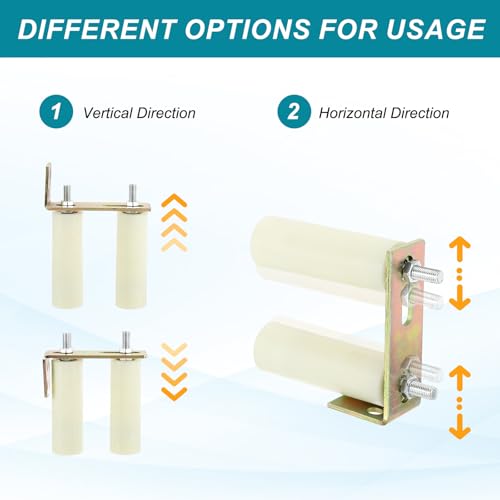5.9" x 2" Slide Gate Guide Roller, 1Set Universal Adjustable Heavy Duty Sliding Gate Guide Roller Hardware Kit with L-Bracket for Sliding Rolling Gate of Balcony, Bedroom, White - view 5