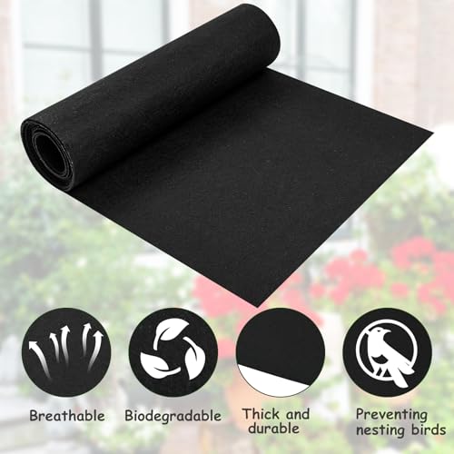 12x40 Inch Black Felt Planter Liner Roll Non-Woven Breathable Fabric Planter Basket Liner Reusable Coco Liner Alternative for Hanging Basket, Window Box, Raised Garden Bed, Indoor & Outdoor Planting - view 3