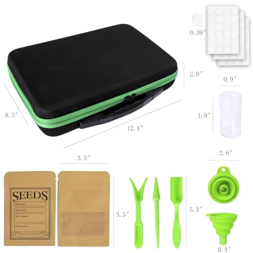 Seed Storage Organizer Box 60 Slots, with 20 Envelopes and Small Tool, Sturdy Seeds Saving Seed Bank Container Kit (Seeds not Included) - view 3