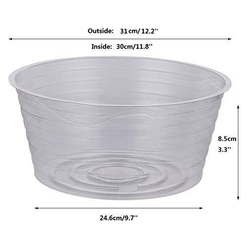 10 Pieces of 12 Inch Clear Thin Deep Plastic Plant Saucer Drip Tray for Pots (12'') - view 2