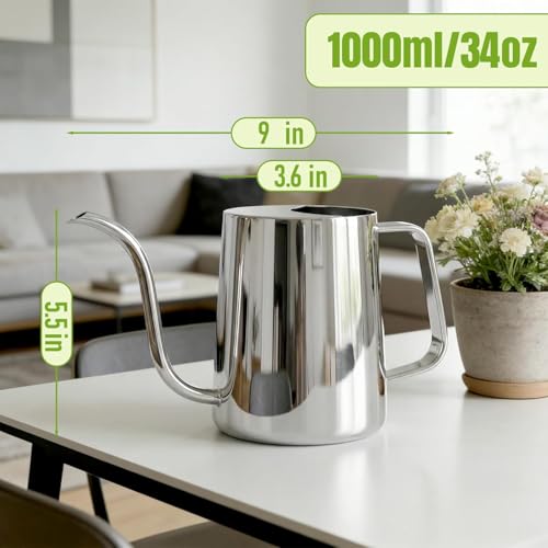 Plant Watering Can, 304 Stainless Steel Watering Can Indoor, 34 oz - view 2