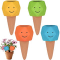 4 Pack Terracotta Self Watering Spikes, Automatic Plant Waterer Devices