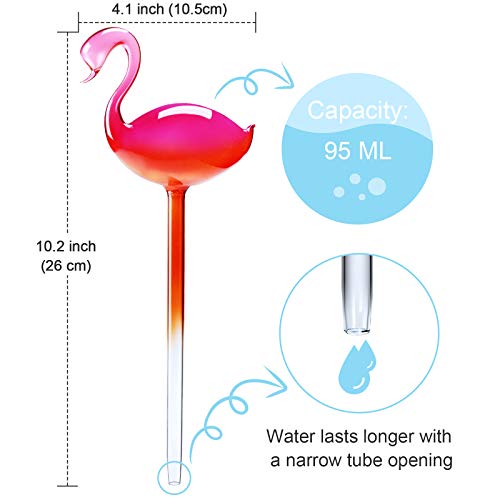 Self Watering Globes 2 Pack Glass Plant Waterer Flamingo Pink 10in - view 3