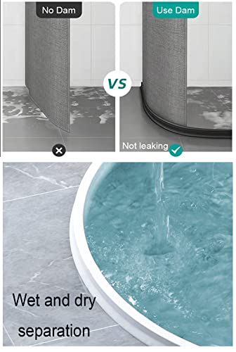 3" High Collapsible Shower Threshold Water Dam 39in Shower Water Splash Guard Shower Barrier Water Stopper To Keep Water In Shower Dry And Wet Bathroom - view 5