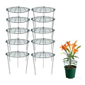 10 Pack 16 x 24 inch Green Peony Cages Grow Through Plant Support Stakes Flower Support Hoops Heavy Plants Brace Rings