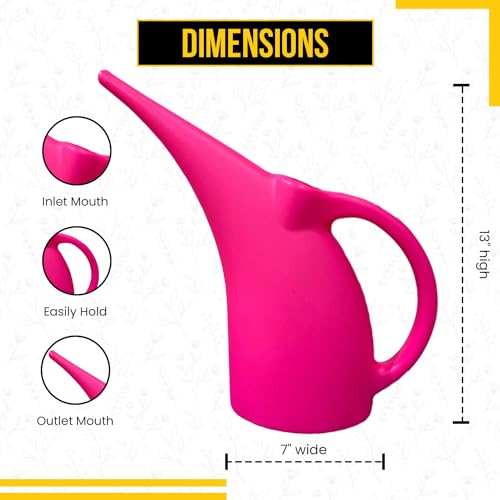 1 Pack Half (1/2) Gallon House Plant Watering can - Small Water can with Long spout - Indoor Watering can for Outdoor Plants and Garden - BPA Free Plastic (Pink) - view 2