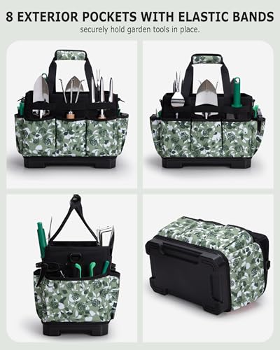 Garden Tool Bag with Hard Bottom, Garden Tote with Shoulder Strap - view 4