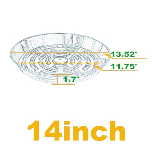 2 Packs Plant Saucer Pot Tray, 14 inch Grey Flower Planter Saucers and Drip Trays - view 2