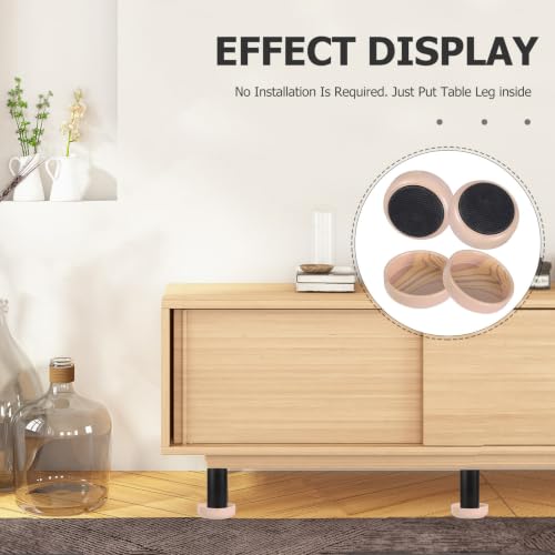 4pcs Furniture Pads, Self Adhesive Wood Grain Sofa Feet Protectors - view 3