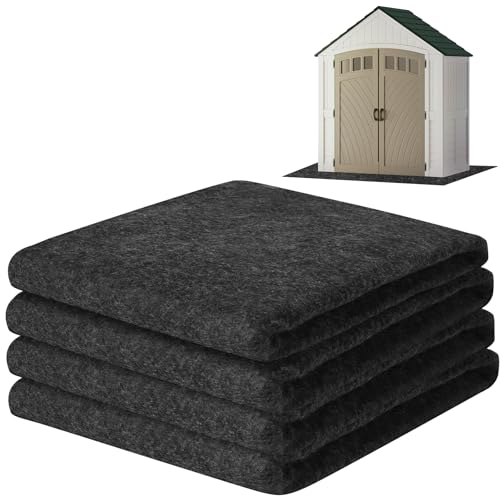 Outdoor Storage Shed Floor Mat, 8.2 x 6 FT Waterproof Carport Mat, Washable Furniture Pad with Non Slip Backing for Dust, Oil, Protection, Storage Shed Not Included - view 2