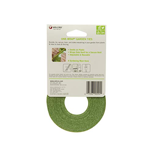 90594 ONE-WRAP Garden Ties | Plant Supports for Effective Growing Strong Gardening Grips are Reusable and Adjustable | Cut-to-Length, 30ft x 1/2in Roll, Green - view 2