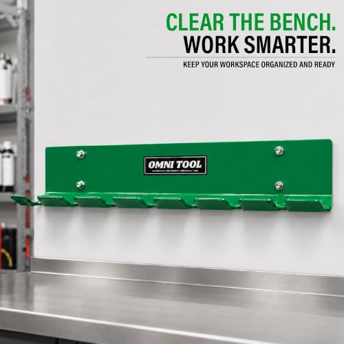 Omni Tool Wall Mounted Paint Spray Gun Holder Holds 7 Guns without Cups or 4 with Cups, Heavy Duty Screw Mount Rack, Stable Scratch-Free Design, Green, 1 Pack 37509 - view 6