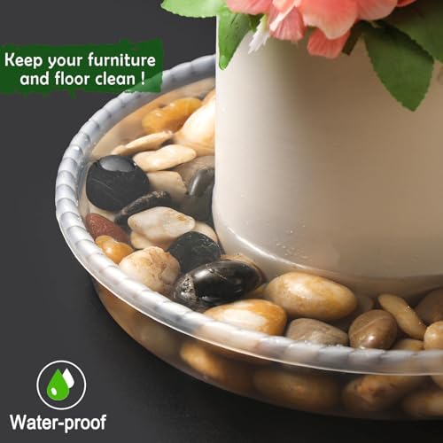 18 Pack Plant Saucers (6inch /8inch /10inch), Heavy Sturdy Plant Trays Pot Tray for Indoor Clear Plastic Flower Pot Saucers Thicker Plant Water Drip Trays for pots- Clear - view 3