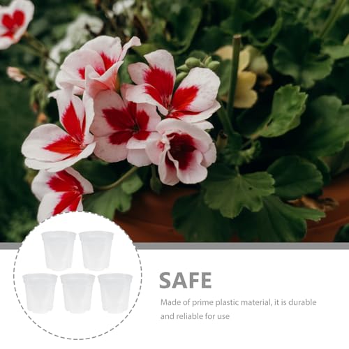 5pcs Plastic Flower Nursery Pots for Orchids and Seedlings, Medium Size (Diameter 10cm X Height 9cm), Outdoor and Indoor Gardening Containers for Plant Propagation and Growing - view 7