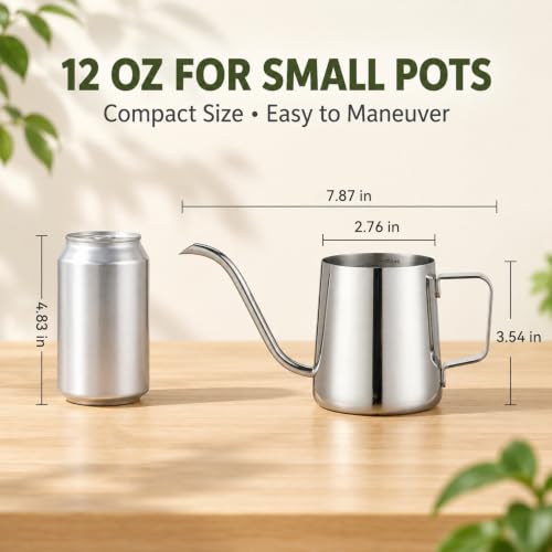 12 oz Stainless Steel Mini Watering Can for Indoor Plants - view 4