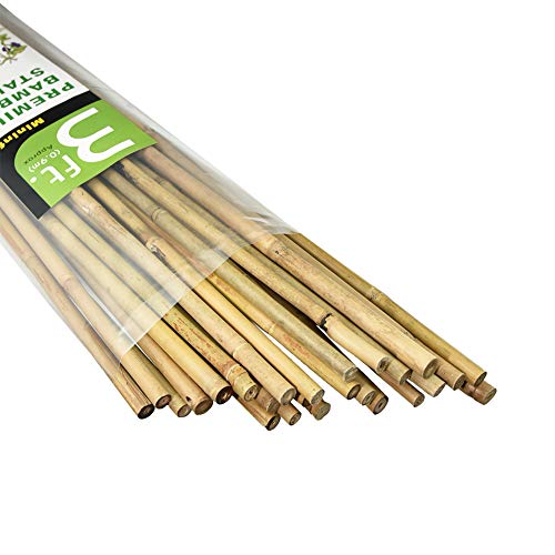Natural Bamboo Stakes 3 Feet, Eco-Friendly Garden Stakes, Plant Stakes Supports Climbing for Tomatoes, Trees, Beans, 25 Pack