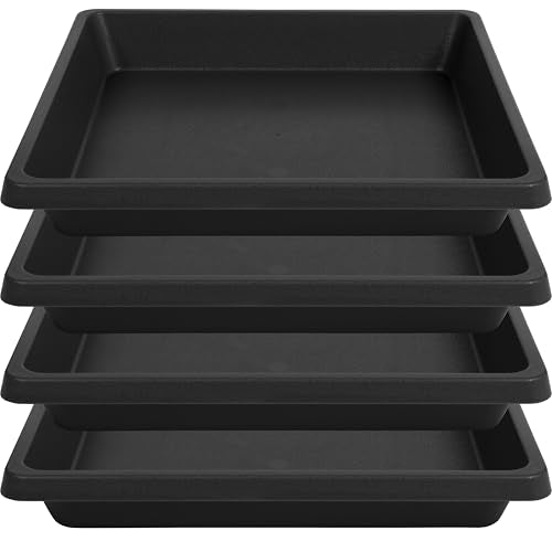 Plant Saucer 12 Inch Square 4 Pack 6 8 10 14 16 18 20 inch, Plant Saucers for Indoors and Outdoors, Saucers for Potted Plants, Planter Saucer, Plant Water Catcher Trays for Pots