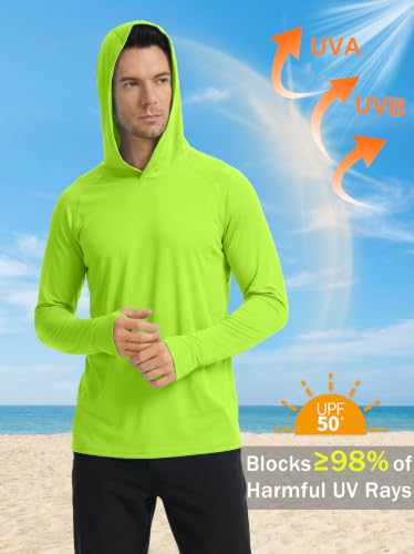 Men's UPF 50+ Hoodie Shirts Sun Protection Long Sleeve Rash Guard - view 3