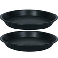2 Pack Plant Saucer Drip Tray 11 12 inch, Pot Base for Plants Indoor, Plastic Flower Planter Saucers and Drip Trays for Outdoors, Heavy Durable Plant Plate Water Catcher (12", Black)