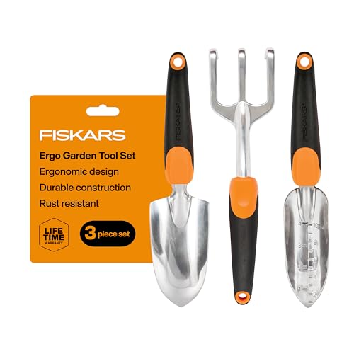 3-Piece Garden Hand Tools Set w/Trowel, Transplanter & Cultivator