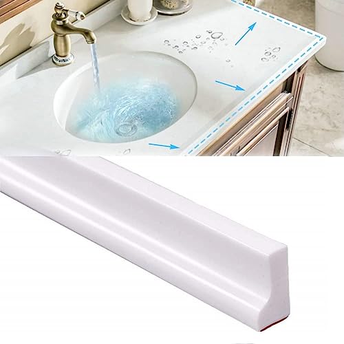 78 Inch Shower Dam Shower Threshold Collapsible Water Barrier Self-Adhesive Shower Water Stopper Splash Guard Keeping Dry and Wet Separation for Bathroom and Kitchen (White) - view 2