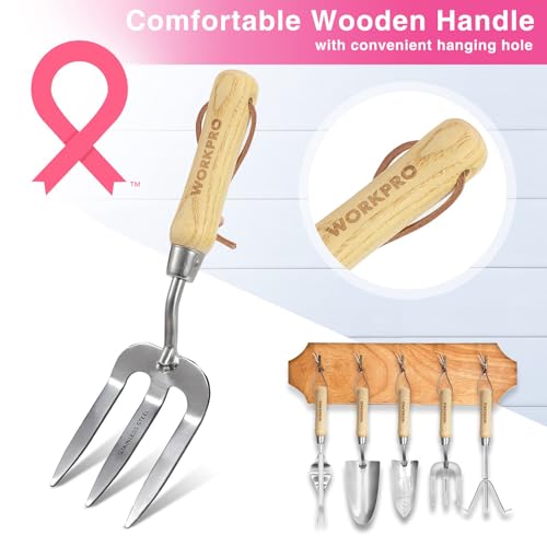 8-Piece Pink Garden Tool Set with Garden Bag and Gloves- Pink - view 7