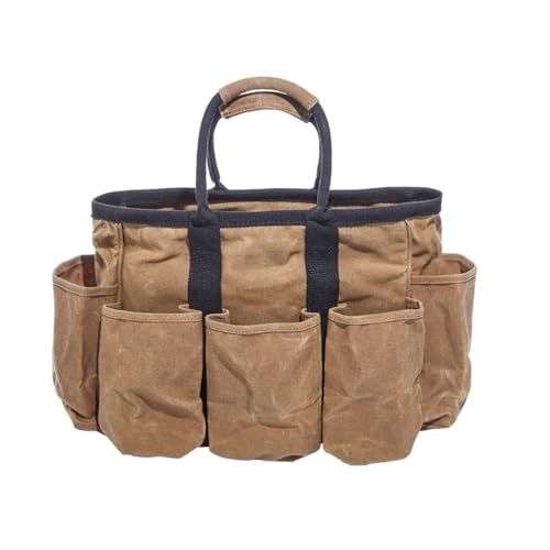 Supply Bag | 14" Waxed Canvas Gardening Tool Tote with Pockets - view 7