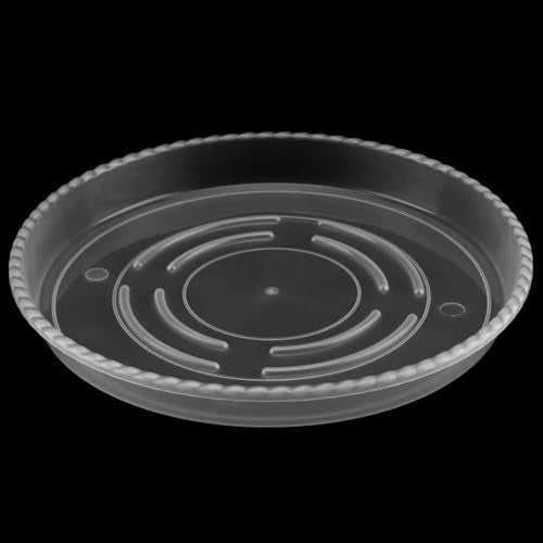 12 Pack 14 Inch Round Plant Saucers, Clear Plastic Plant Saucer Drip Tray, Heavy Sturdy Plant Trays, Planter Flower Pots Saucers for Indoors, Outdoor, Garden - view 5