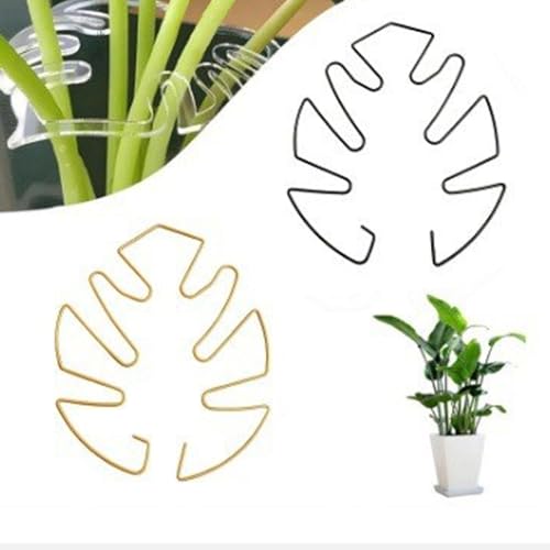 Potted Plant Growth Guide with Decorative Iron Foliage, Gold S - view 4