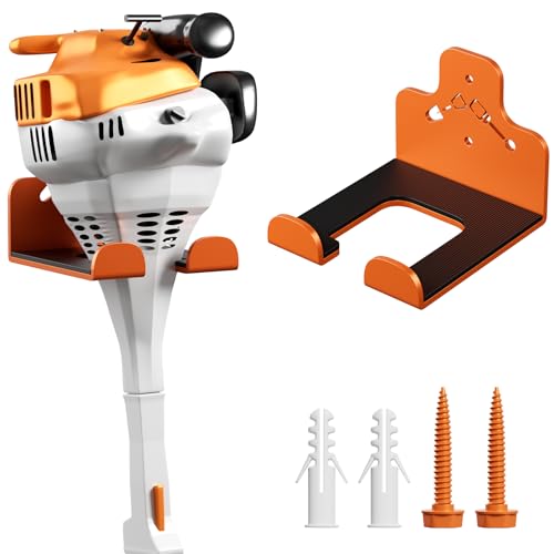 Garage Storage Trimmer Rack, Weed Whackers Holder Organizer, Orange, 1 Pack