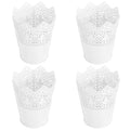 4pcs Lace Design Makeup Organizer Iron Cosmetic Container