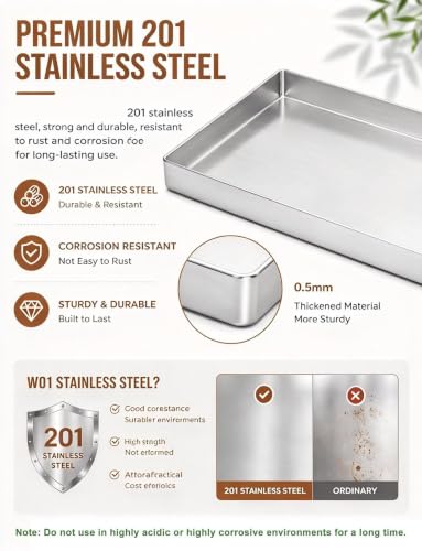Durable 24x10in Stainless Steel Rectangular Drip Tray with Raised Edges, Perfect for Indoor & Outdoor Plant Care, Easy Watering Solution, Heavy-Duty Plant Tray - view 2
