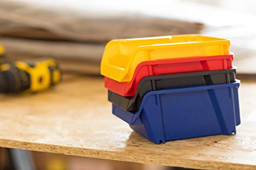 STST82740-1 Storage Boxes #3 (Blue, Impact-Resistant Polypropylene, Stackable, Wall Mountable, Ideal for Storing Small Parts, Tools, Accessories, Much More, 3 (24 x 18 x 13 cm) - view 7