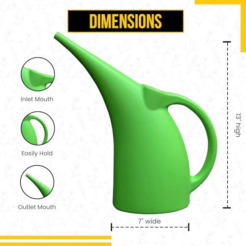 1/2 Gallon Green Watering Can – Small Plastic Plant Waterer for Indoor & Outdoor Use – Lightweight Garden Tool with Easy Pour Spout – Ideal for Flowers, Herbs & Lawns – 1 Pack - view 2