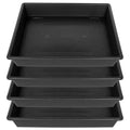 Square Plant Saucer 14 Inch 4 Pack, Plant Stand Plant Trays for Pots Heavy Duty Plastic Plant Saucers for Indoors Outdoors, Flower Pot No Holes Terracotta Plant Lover Gardening Gifts