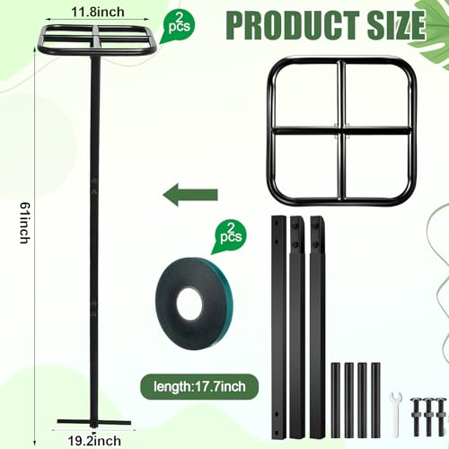 2 Pack 60 Inch Dragon Fruit Trellis Adjustable Garden Metal Plant Climbing Support with Wide Stretch Ties for Outdoor Vertical Gardens Vining Plants - view 2