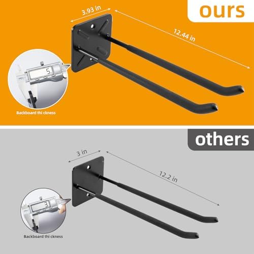 4 Pack Metal Wall Mount Garage Double Storage Hooks - view 2