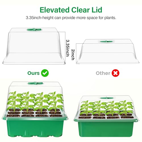 Seed Starter Trays with 12-LED Grow Lights, Green, 5 Pack - view 4