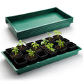 1020 Nursery Pots Trays 5 Pack, Plastic Flat Seed Starter Trays, Durable Seedling Potting Tray for Carrying and Holding Planting Pot (Green)