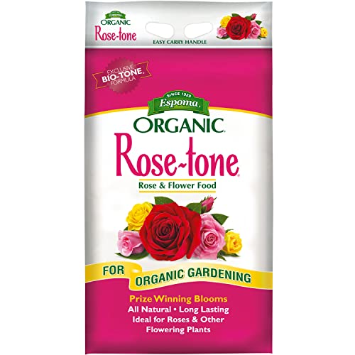 Organic Rose-Tone 4-3-2 Organic Fertilizer for All Types of Roses and Other Flowering Plants. Promotes Vigorous Growth and Blooming. 18 lb. Bag