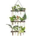 Plant Propagation Station, 3 Tier Brown Wall Hanging Vase Test Tubes