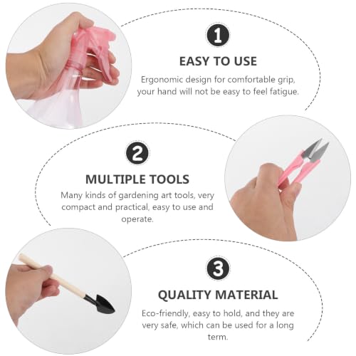 Mini Succulent Planting Tools Set Iron Wood Plastic Kit - view 3