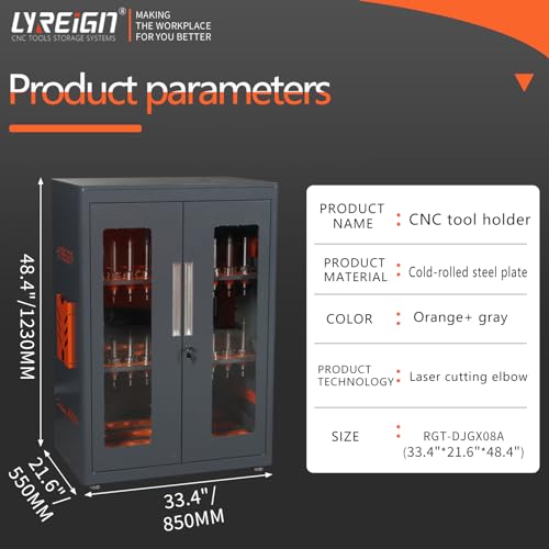 CNC Tool Storage Rack Organizers, Large Capacity CNC Tool Storage Cabinet with Lock, Suitable for Various Types of CNC Tool Holder Keeper for Warehouse Workshop - view 2