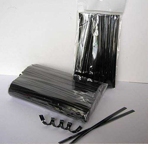 100pcs 4" Black Metallic Twist Ties foil Twist Ties for Cello Bags Treat Bags in Birthday Party Wedding Party - view 2