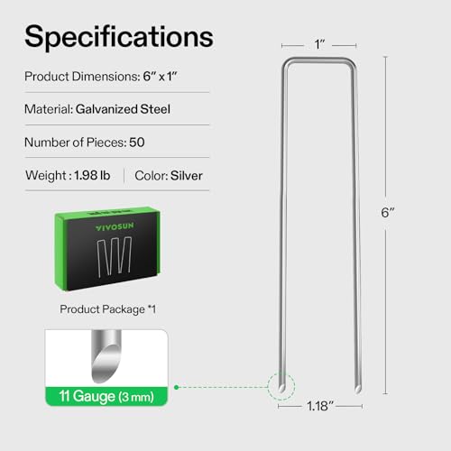 6 Inch 50-Pack Garden Stakes, 11 Gauge Steel Garden Stakes - view 6