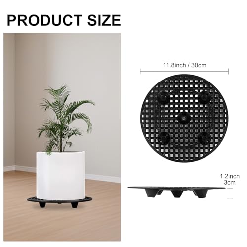 Plant Riser Indoor Outdoor, Plant Level Pot Elevator- 12inch Plant Riser Holder Plastic Floor Protector Plant Trivet, Heavy Planter Holder for Prevent Rot and Damage on Patio & Deck(12inch X 6Pack) - view 2