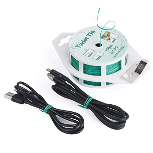 328ft (100m) Twist Ties, Green Garden Plant Ties with Cutter for Gardening and Office Organization, Home - view 6