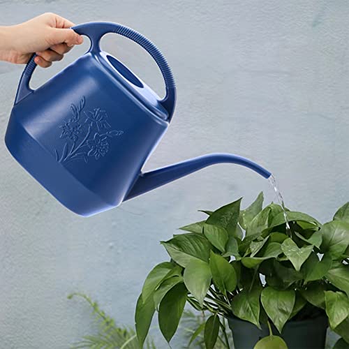 1-Gallon Plastic Watering Can with Comfortable Handle, Garden Watering Cans Long Spout for Indoor Outdoor Watering Plants, Blue - view 6