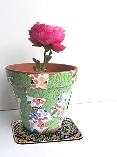 Colorful Boho Plant Pot Mat Set of 6 Absorbent Plant Pad Mat Non Slip Planter Pot Mat Flower Pot Mat for Table Desk Floor 8.5 Inch - view 4